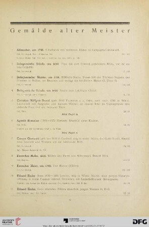 Gemälde alter Meister (Nr. 1-60)