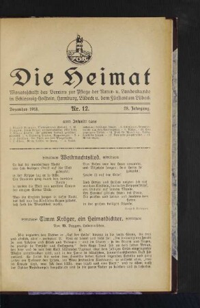 Dezember 1918. Nr. 12. 28. Jahrgang.