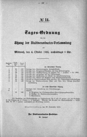 Tages-Ordnung, 04. Oktober 1916
