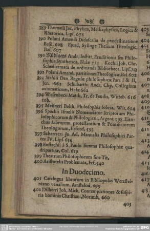 [Libri] In Duodecimo