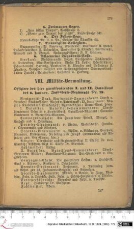 VIIII. Militär-Verwaltung.