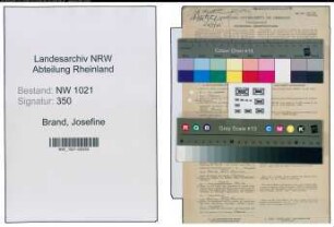 Entnazifizierung Josefine Brand , geb. 28.01.1906 (Gewerbeoberlehrerin)