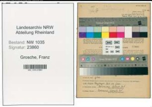 Entnazifizierung Franz Grosche , geb. 28.08.1894 (Schreinermeister)
