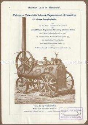 Fahrbare Hochdruck-Expansions-Lokomobile