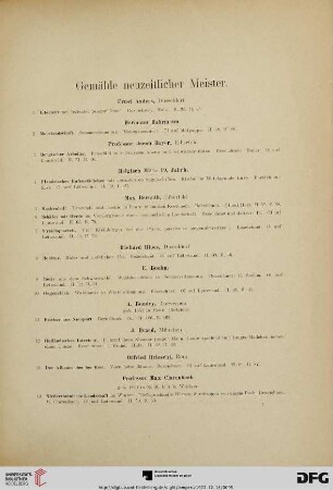 Gemälde neuzeitlicher Meister (Nr. 1-140)