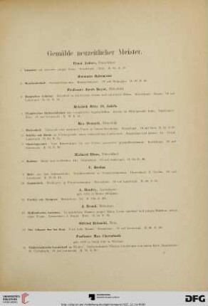 Gemälde neuzeitlicher Meister (Nr. 1-140)