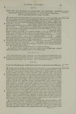 XCVI. Caroli item Praeceptum pro confirmatione partitionis monachorum sancti Dionysii.