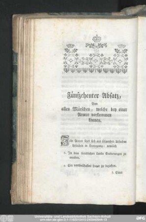 Fünfzehnter Absatz, Von allen Märschen, welche bey einer Armee vorkommen können.