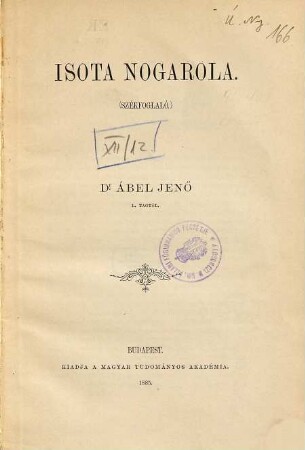 Értekezések a nyelv- és széptudományok köréből. 12. 1885, Nr. 12