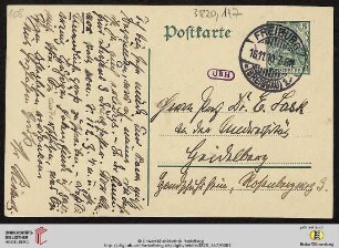 Heid. Hs. 3820,147: Karte von Heinrich Rickert an Emil Lask