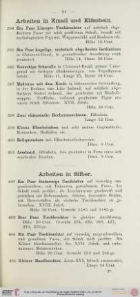 Arbeiten in Silber (Nr. 402-459)