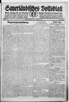 Sauerländisches Volksblatt : aeltester Anzeiger des Sauerlandes : ueber 100 Jahre Heimat- und Kreisblatt im Kreise Olpe : Tageszeitung für Politik, Unterhaltung und Belehrung