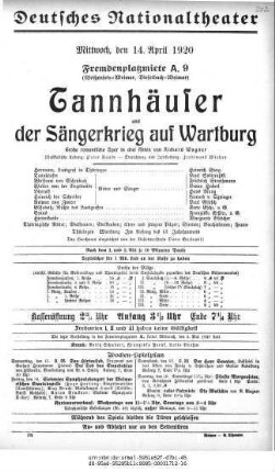Tannhäuser und Der Sängerkrieg auf Wartburg