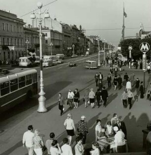St. Petersburg, Russland, Newski-Prospekt, Verkehr, 1971