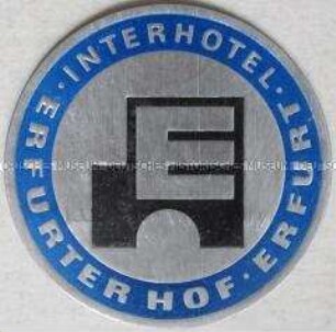 Werbe-Aufkleber des Interhotels "Erfurter Hof"