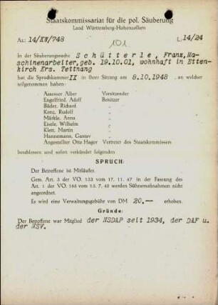 Schütterle, Franz