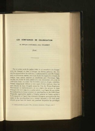 Les Compagnies de colonisation