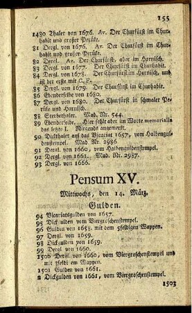 Pensum XV.