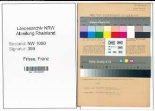Entnazifizierung Franz Frisse , geb. 19.06.1901 (Abteilungsleiter)