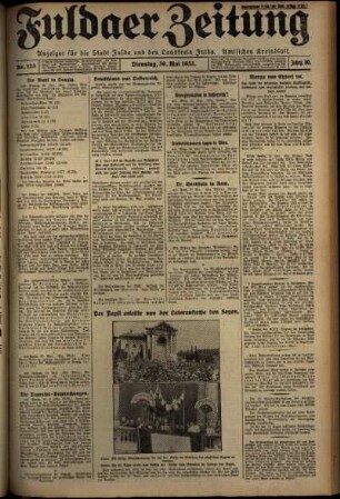 Ausgabe vom Dienstag, den 30. Mai 1933.