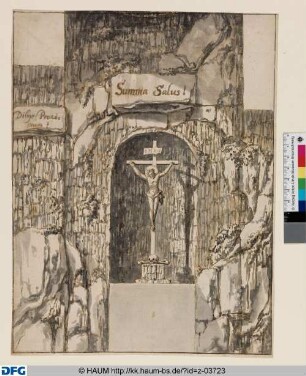 Salzdahlum: Entwurf für die Dekoration der Altarwand in der Betzelle der Eremitage