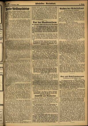Zweite Ausgabe vom Samstag, den 09. September 1933.