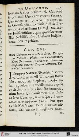 Cap. XVI. Boves Unicornes