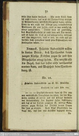Nr. 11. Fräulein Rudenschöld an G. M. Armfeldt. Stockholm den 26sten Febr. 1793