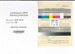 Entnazifizierung Heinrich Bentrup , geb. 29.08.1901 (Arbeiter)