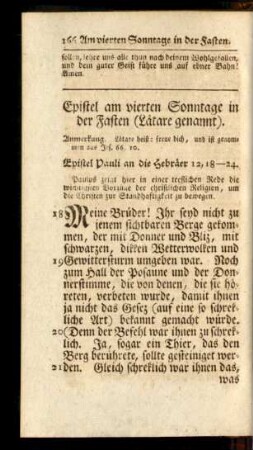 Epistel am vierten Sonntage in der Fasten (Lätare genannt)