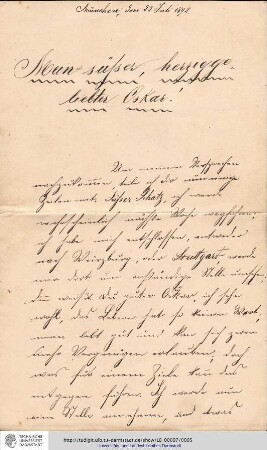 Brief vom 22.07.1892