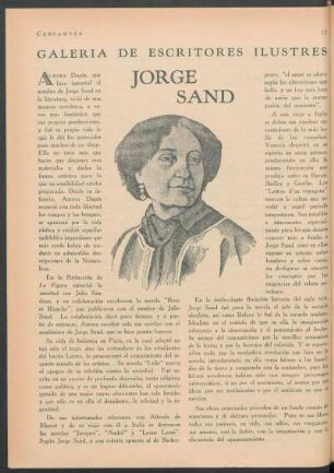 Galería de escritores ilustres : Jorge Sand
