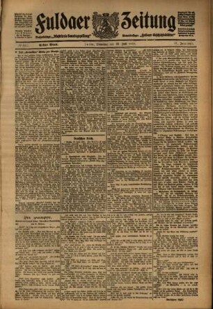 Erste Ausgabe vom Dienstag, den 19. Juli 1910.