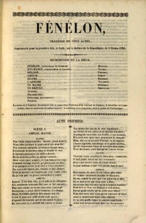 Fénélon : tragédie en cinq actes