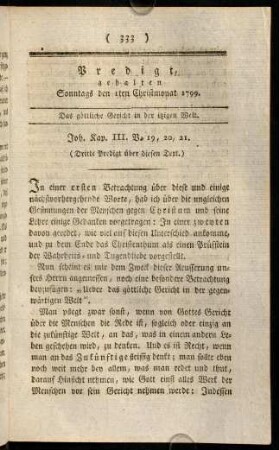 333-344, Predigt, gehalten Sonntags den 1ten Christmonat 1799.