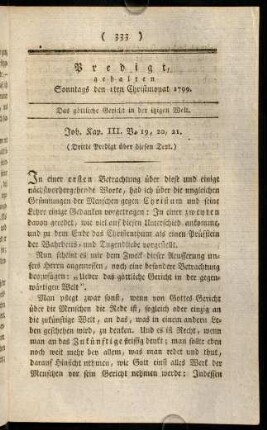 333-344, Predigt, gehalten Sonntags den 1ten Christmonat 1799.