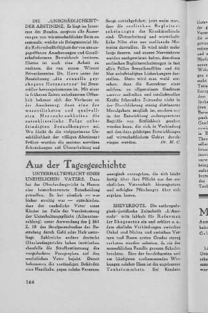 UNTERHALTSPFLICHT EINES UNEHELICHEN VATERS.