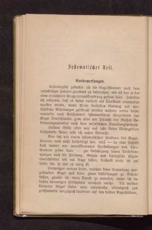 Systematischer Teil.