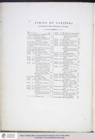 Indice de' Capitoli contenuti nel presente volume