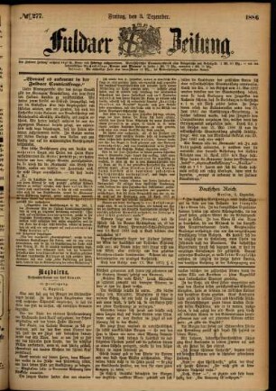 Ausgabe vom Freitag, den 03. Dezember 1886.
