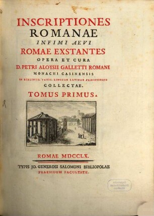 Inscriptiones Romanae infimi aevi Romae exstantes. 1