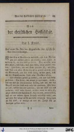 Von der christlichen Höflichkeit.