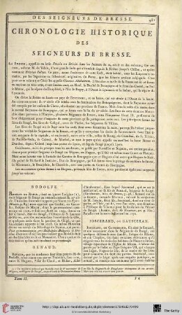 Chronologie historique des seigneurs de Bresse