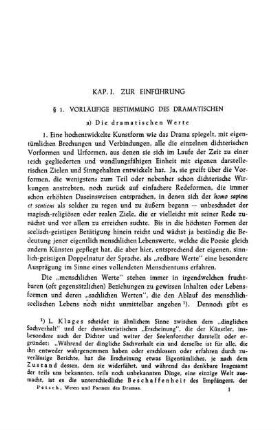 § 1. Vorläufige Bestimmung Des Dramatischen