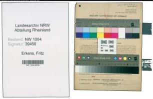 Entnazifizierung Fritz Erkens , geb. 13.05.1905 (Kaufmann)