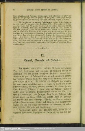 IX. Handel, Gewerbe und Industrie