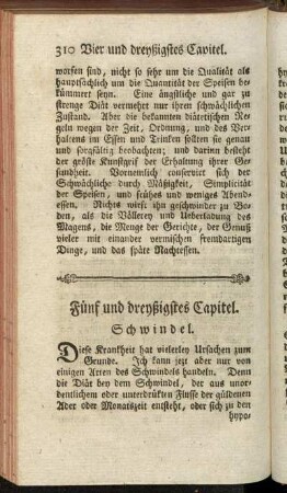 Fünf und dreyßigstes Capitel. Schwindel.