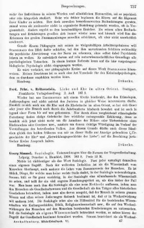 737, Ferd. v Reitzenstein. Liebe und Ehe im alten Orient