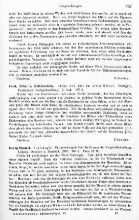737, Ferd. v Reitzenstein. Liebe und Ehe im alten Orient