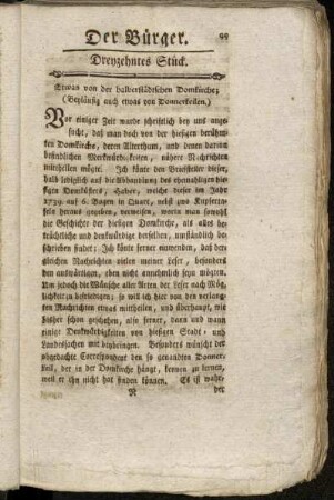 Dreyzehntes Stück. - Funfzehntes Stück.